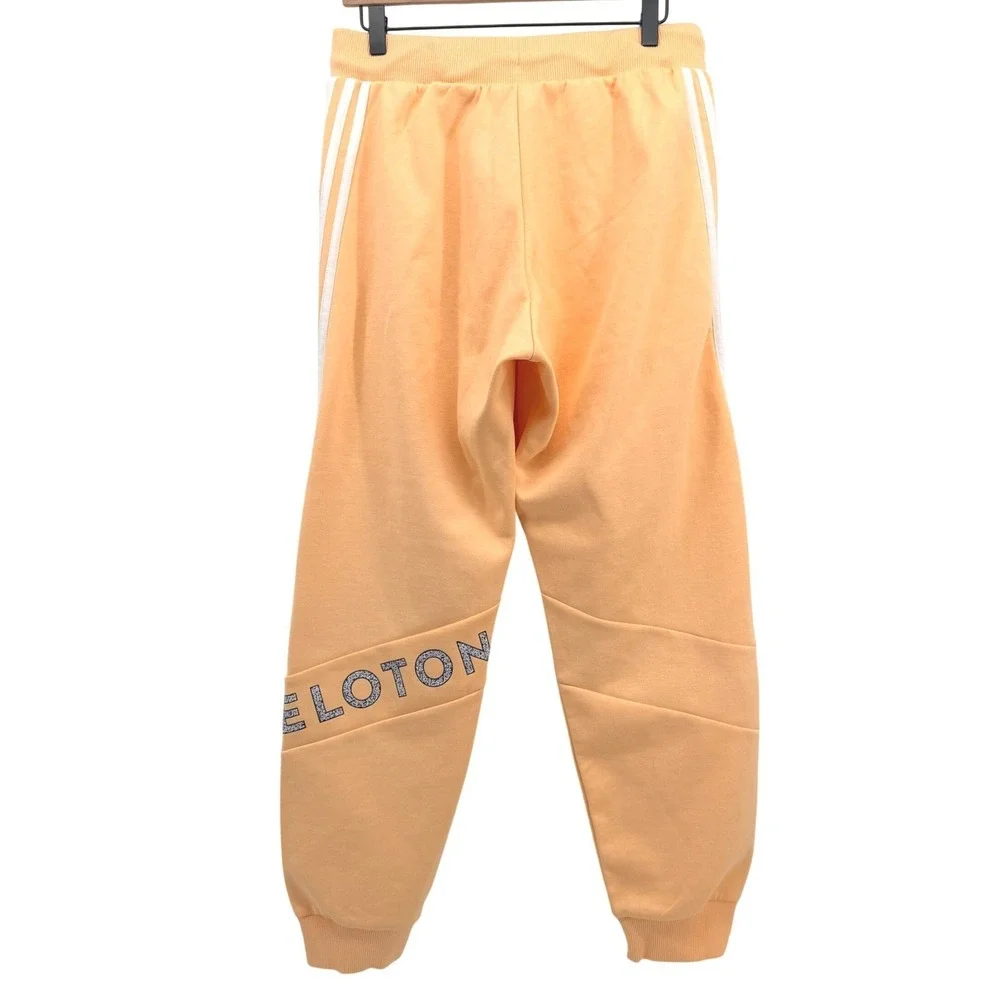 Adidas x Peloton Go Retro Jogger Pants Unisex M Acid Orange 3 Stripe Gym Lounge